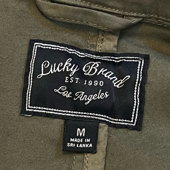 Lucky Brand Army Green Military Style Jacket w/ Drawstring Waist - Size M (EUC) - Picture 6 of 9